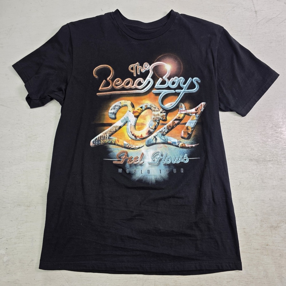 The Beach Boys 2021 Feel Flows World Tour Concert T-Shirt Black Adult Size Small